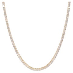 11,70 Karat natürlicher Diamant Tennis Halskette in 14K Gelbgold 16"