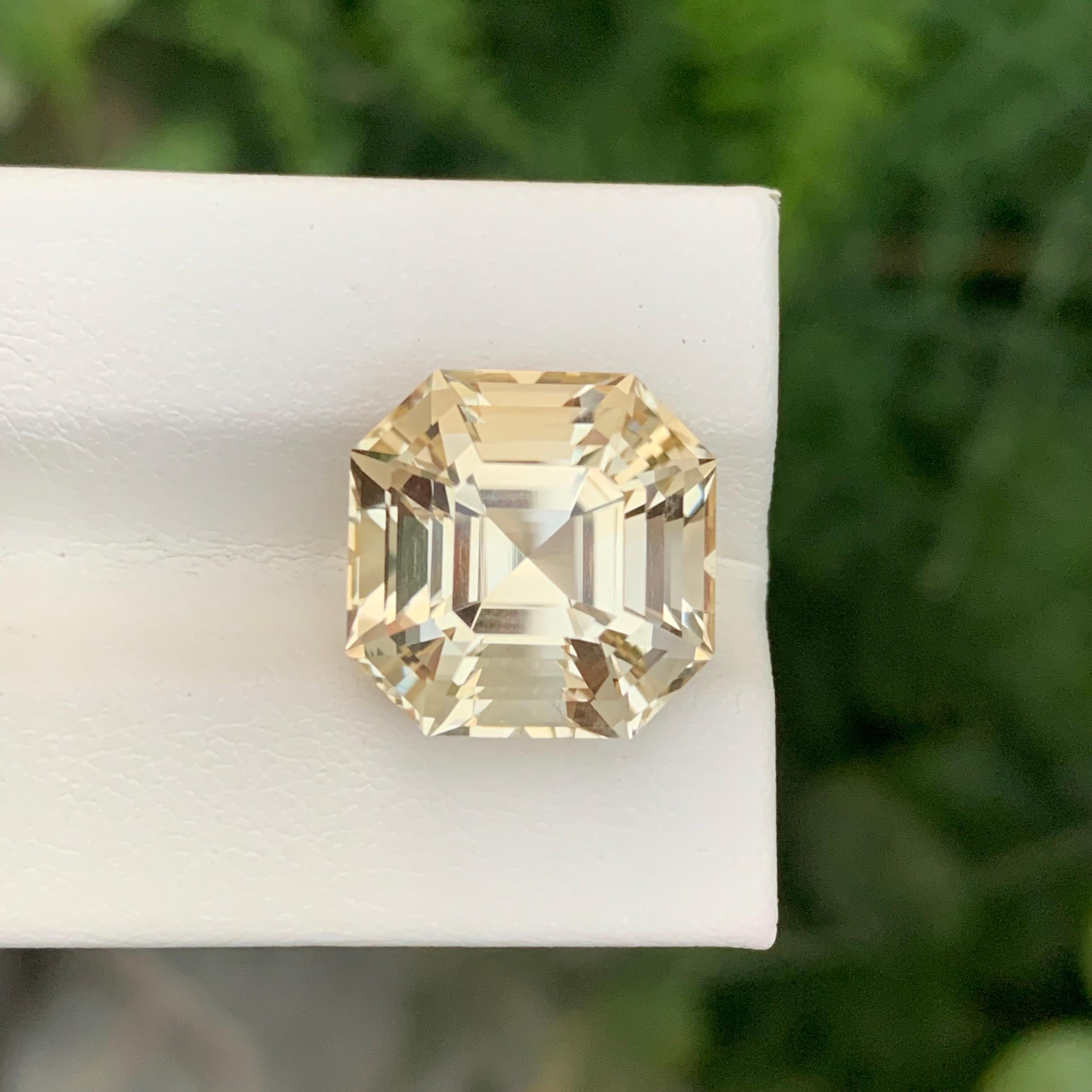 11,70 Karat natürlicher loser gelber Citrin Asscher Form Edelstein (Arts and Crafts) im Angebot