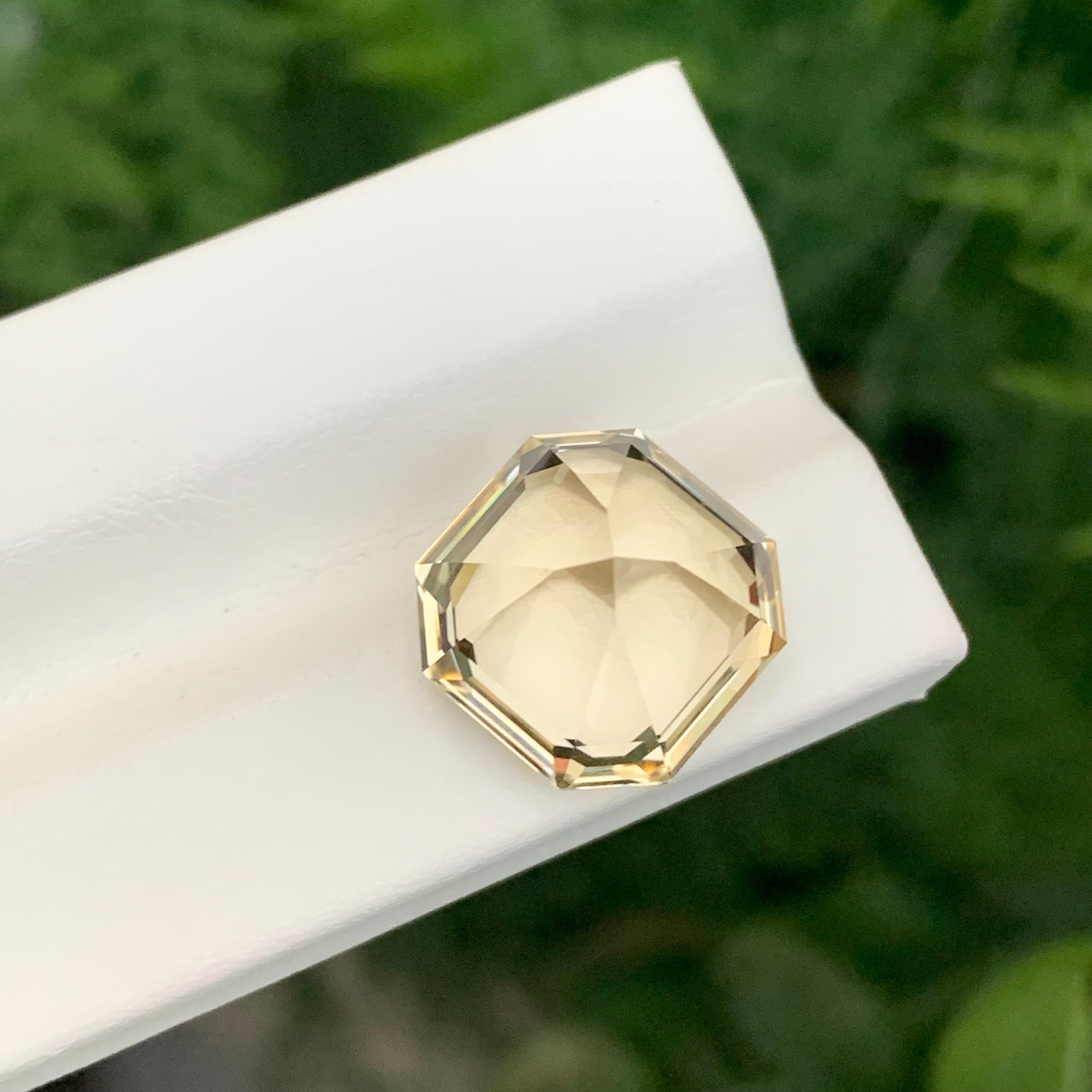 11,70 Karat natürlicher loser gelber Citrin Asscher Form Edelstein für Damen oder Herren im Angebot
