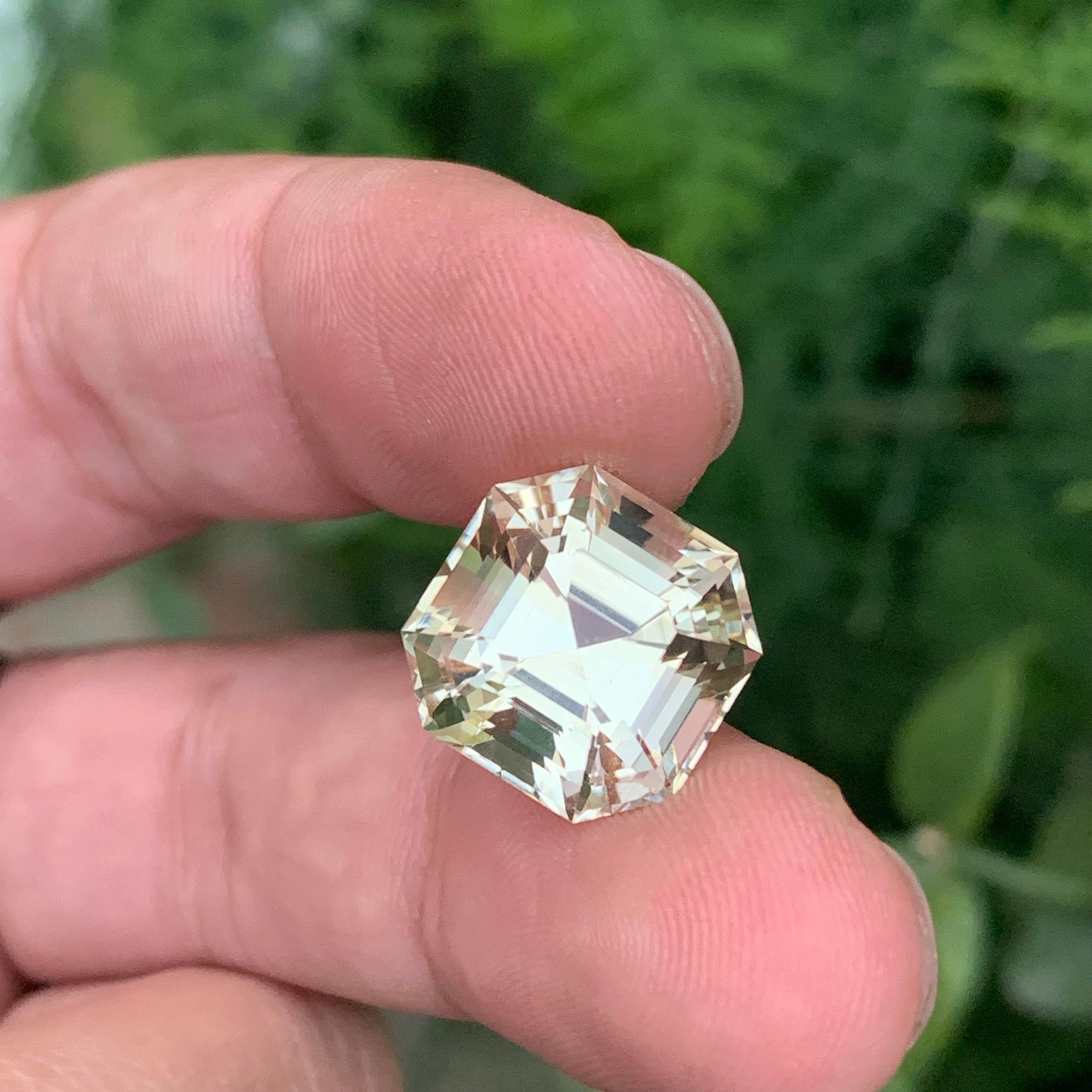 11,70 Karat natürlicher loser gelber Citrin Asscher Form Edelstein im Angebot 1