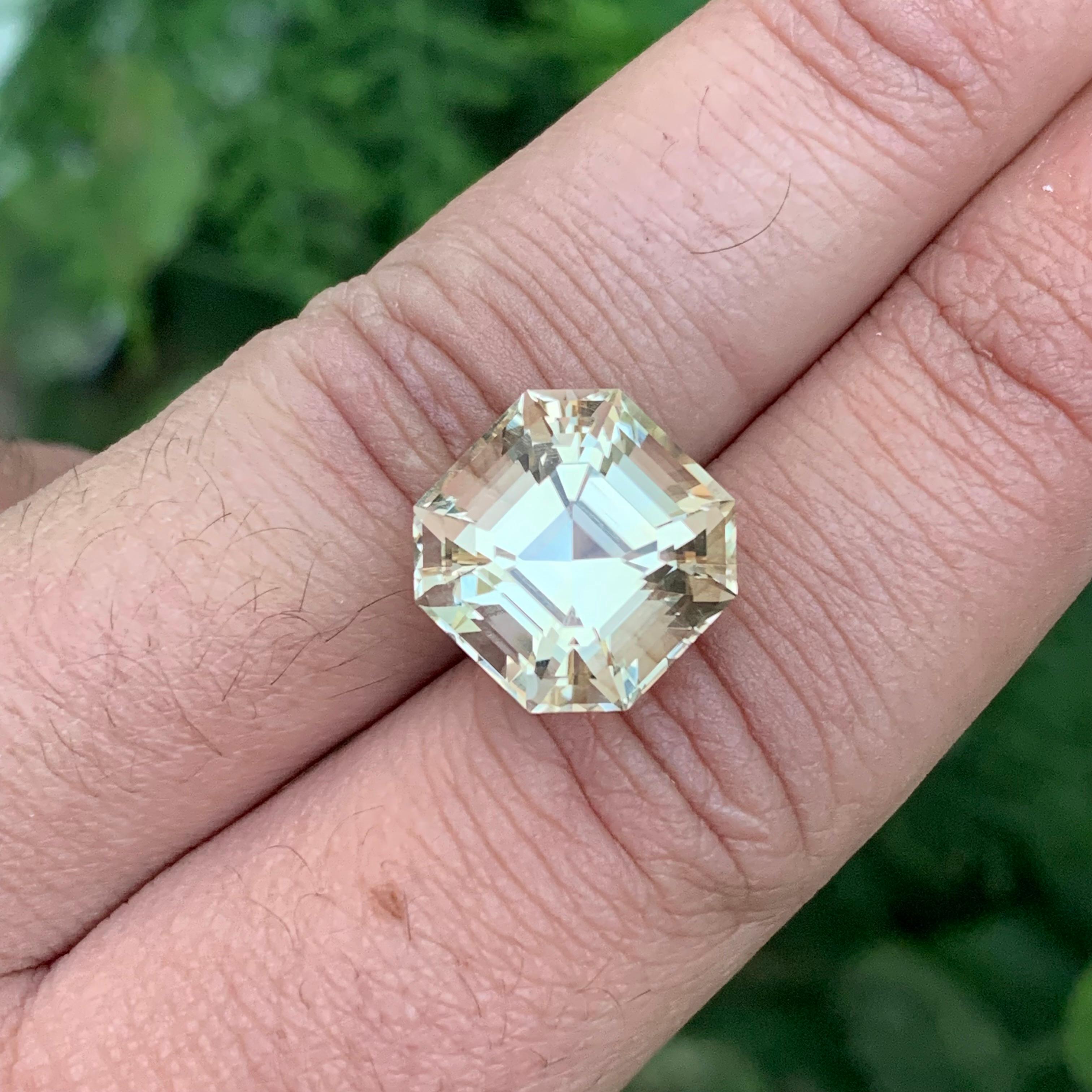 11,70 Karat natürlicher loser gelber Citrin Asscher Form Edelstein im Angebot 2