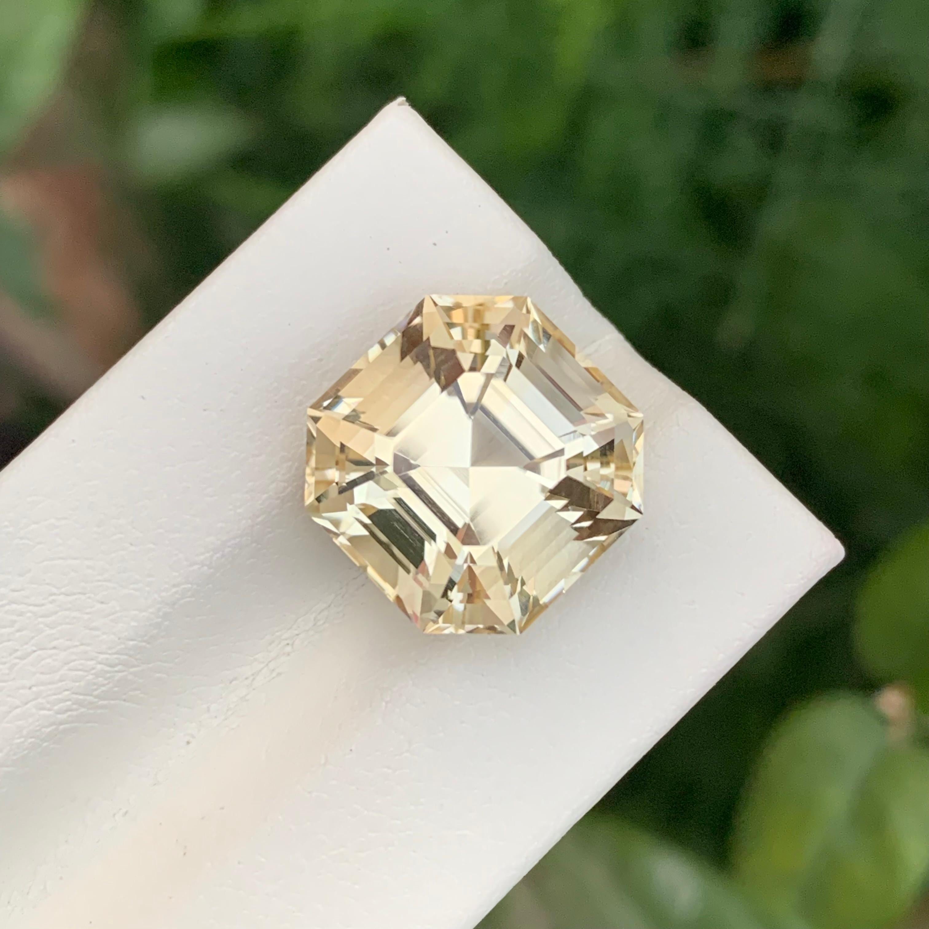 11,70 Karat natürlicher loser gelber Citrin Asscher Form Edelstein im Angebot 3