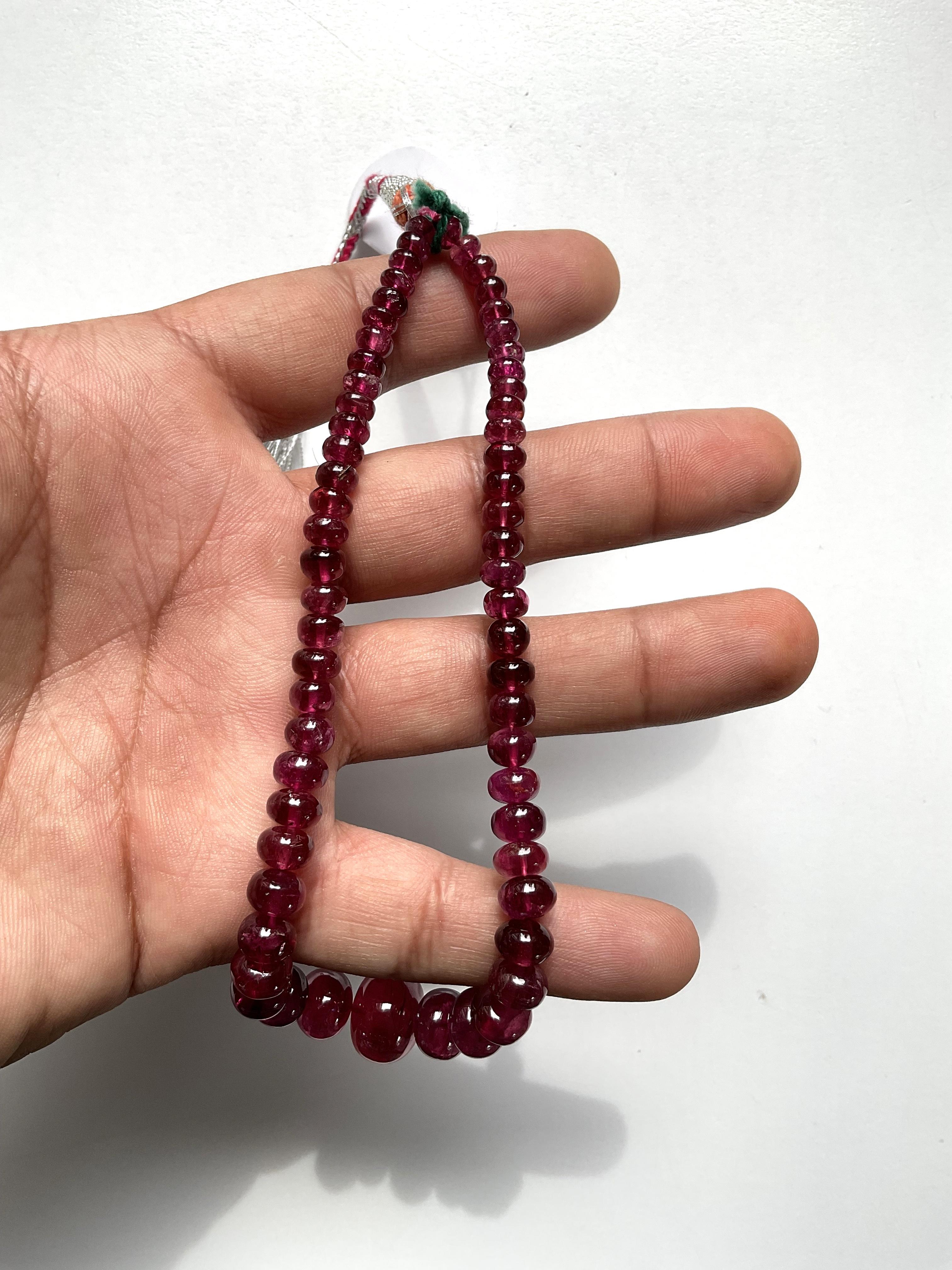 117.00 carats Rubellite Tourmaline rondelles Fine natural gemstones for Jewelry  In New Condition For Sale In Jaipur, RJ