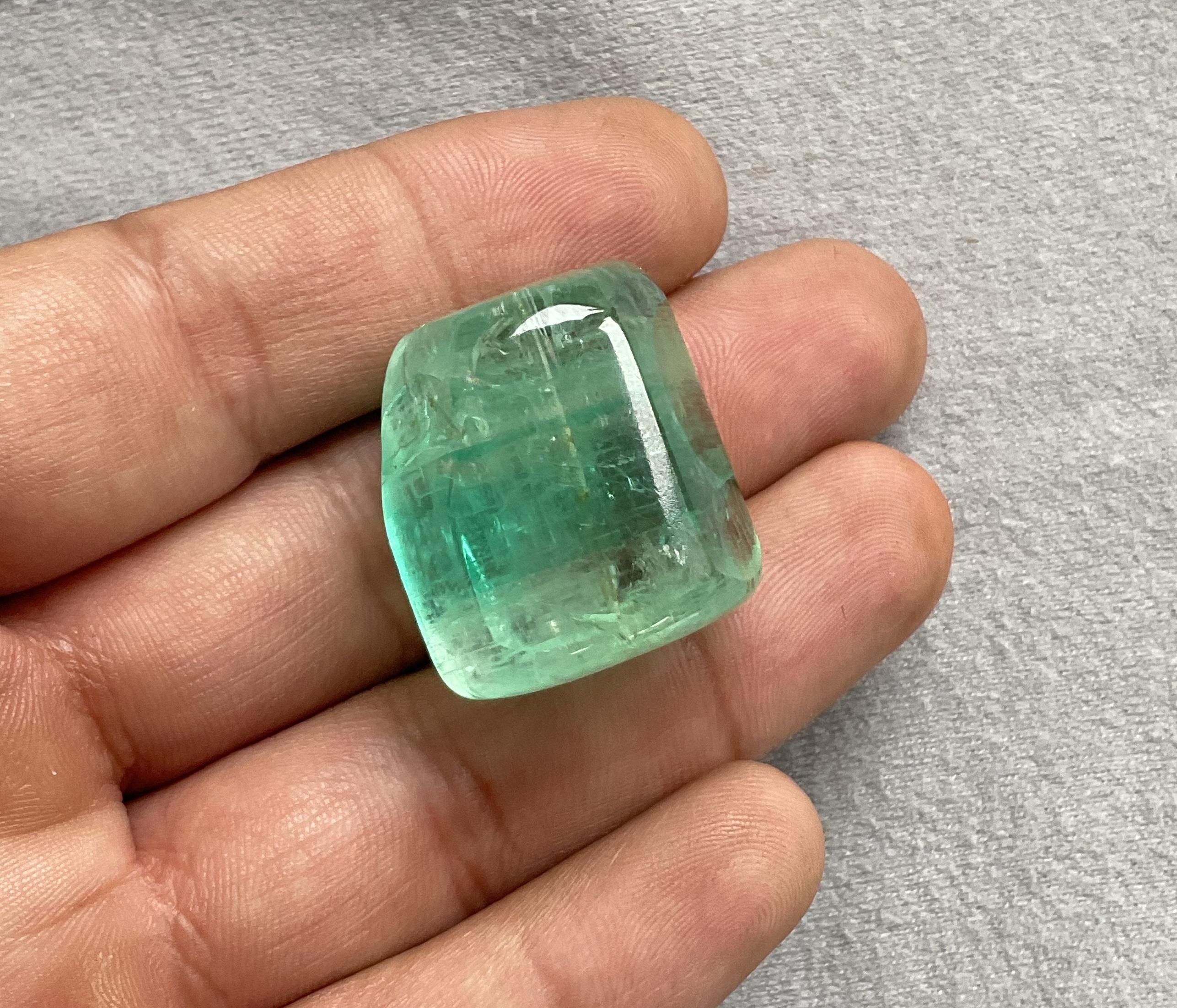 Women's or Men's 117.00 Carats Russian Emerald Tumbled Drilled For Fine Jewelry Natural Gemstone For Sale