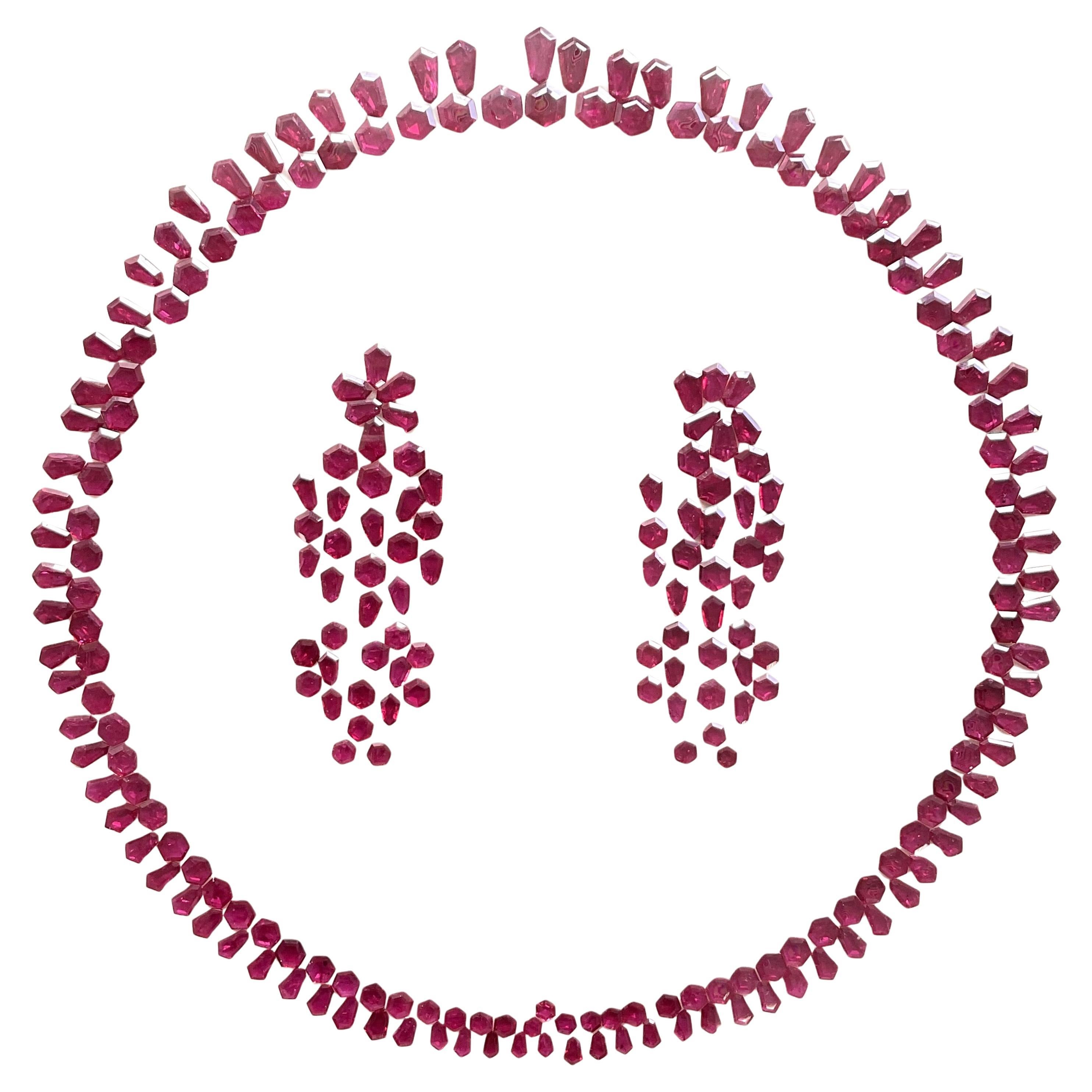 117.02 Carats Mozambique Ruby Heated Fancy Cut stone Layout For Jewelry natural