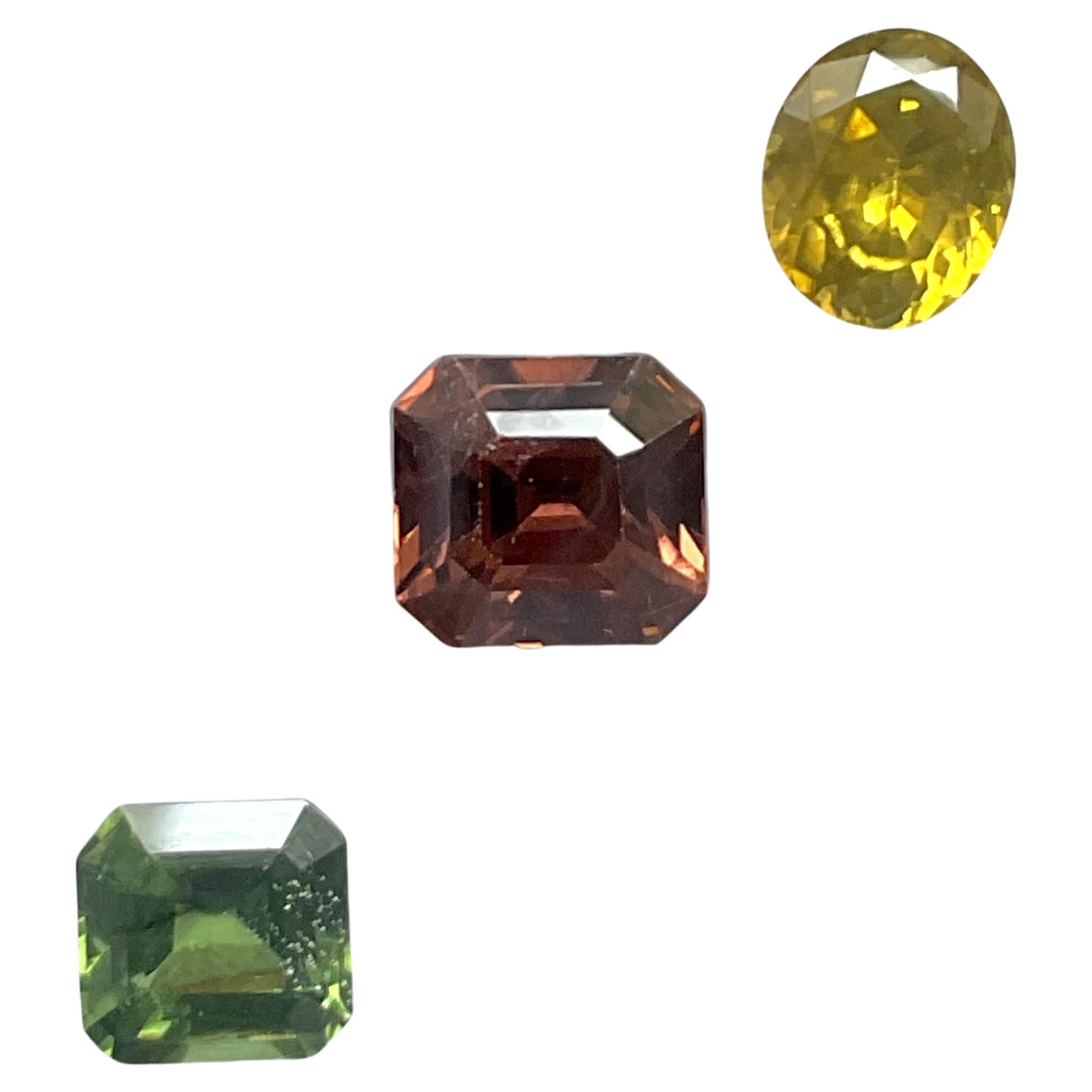 11.72 carats Natural rare Zircon 3 Pieces Cut stone for fine jewelry natural gem