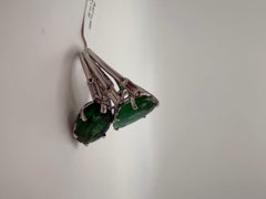 11.72 ct Double Pear/Oval shape Emerald & Diamond Platinum Ring