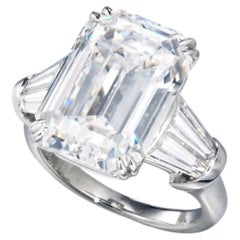 11.74 Carat Emerald-cut Statement 14K White Gold Iconic Presence