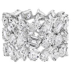11.75 Carat Round Brilliant Statement Brilliant White 14K  Gold Diamond Ring
