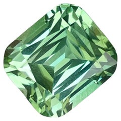 11.77 Carats Vivid Green Tourmaline Stone Cushion Cut Natural Afghan Gemstone