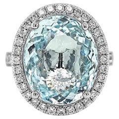 11.77ct Vivid Neon Blue-Green Natural Paraiba Tourmaline RING 18K Gold