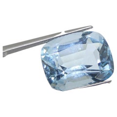 11.79 Carat Cushion Blue Aquamarine GIA Certified, Old Mine Espirido Santo