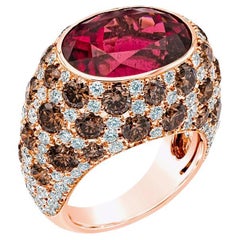11.79 Carat Oval Statement Spinel -  Color 14K Rose Gold Ring