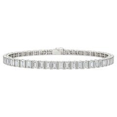 11.79 ct Classic Emerald Cut Diamond Tennis Bracelet, E–F Color, IF–VVS Clarity