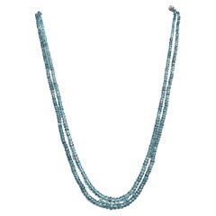 117.90 carats Aquamarine Beaded Necklace 2 Strand Faceted Beads good Quality Gem