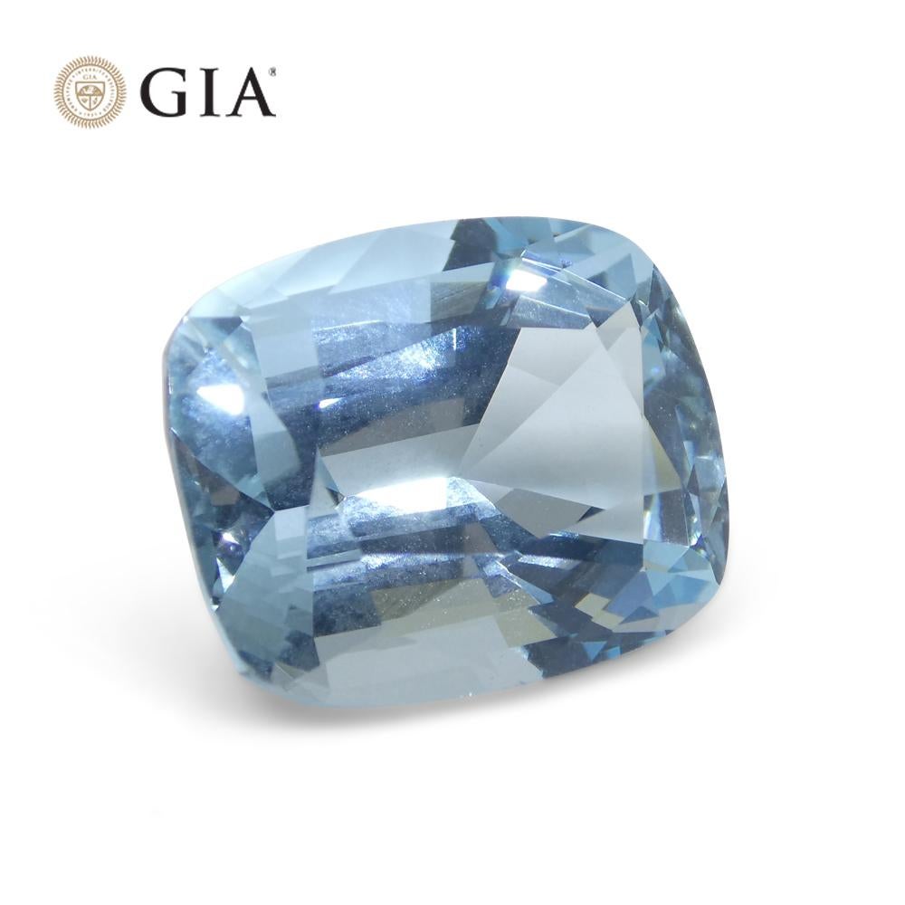 11.79ct Cushion Blue Aquamarine GIA Certified, Old Mine Espirido In New Condition For Sale In Toronto, Ontario