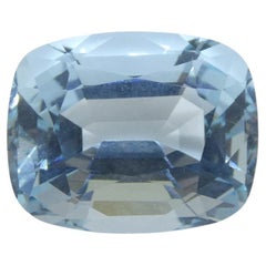 Aigue-marine bleue coussin de 11,79 carats certifiée GIA, vieille mine Espirido