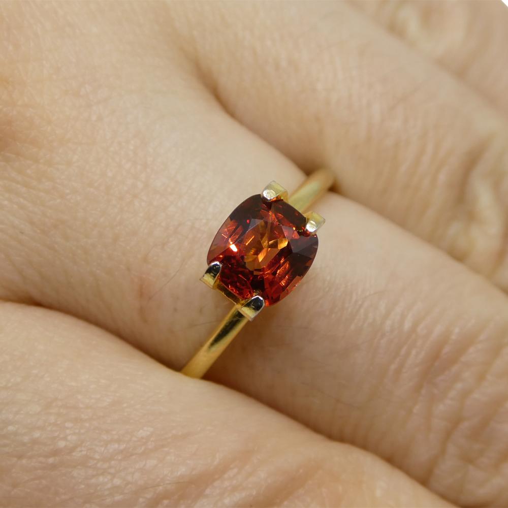 Description:

Gem Type: Spinel
Number of Stones: 1
Weight: 1.17 cts
Measurements: 6.51 x 5.91 x 3.75 mm
Shape: Cushion
Cutting Style Crown: Modified Brilliant Cut
Cutting Style Pavilion: Step Cut
Transparency: Transparent
Clarity: Slightly Included: