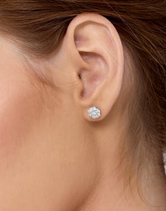 1.17ct Diamond Cocktail Stud Solid Gold Earrings