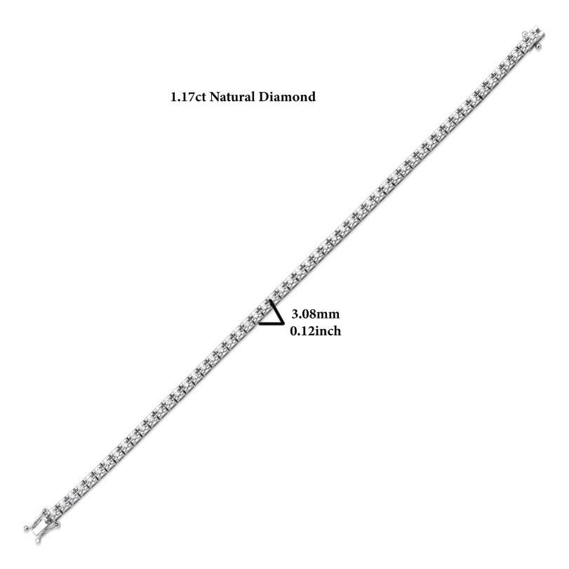Round Cut 1.17ct Diamond Tennis Bracelet For Sale