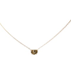 1.17CT Natural Brown Diamond Half Moon Choker Necklace in 14 Karat Yellow Gold