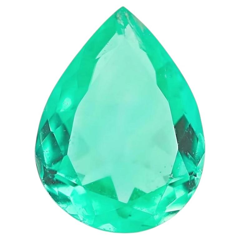 1,17 ct natürlicher kolumbianischer Smaragd in Birnenform, grüne Farbe, Edelsteinqualität, GIA
