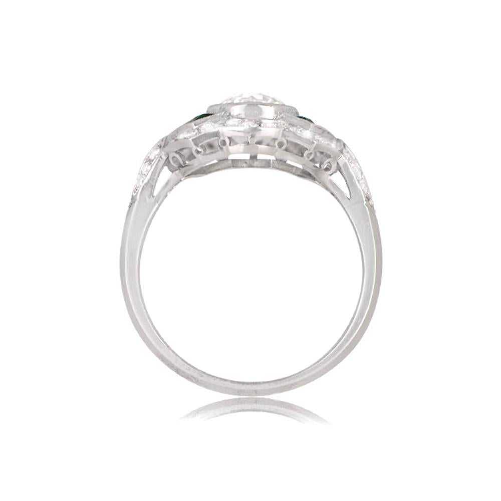 Art Deco 1.17 Carat Old Euro-Cut Diamond Engagement Ring, Platinum