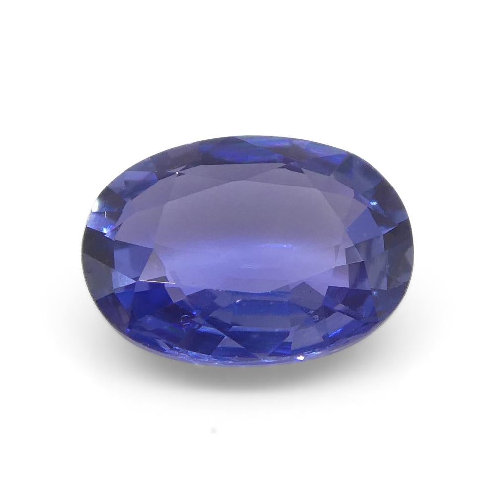 Brilliant Cut 1.17ct Oval Blue Sapphire from East Africa, Unheated For Sale