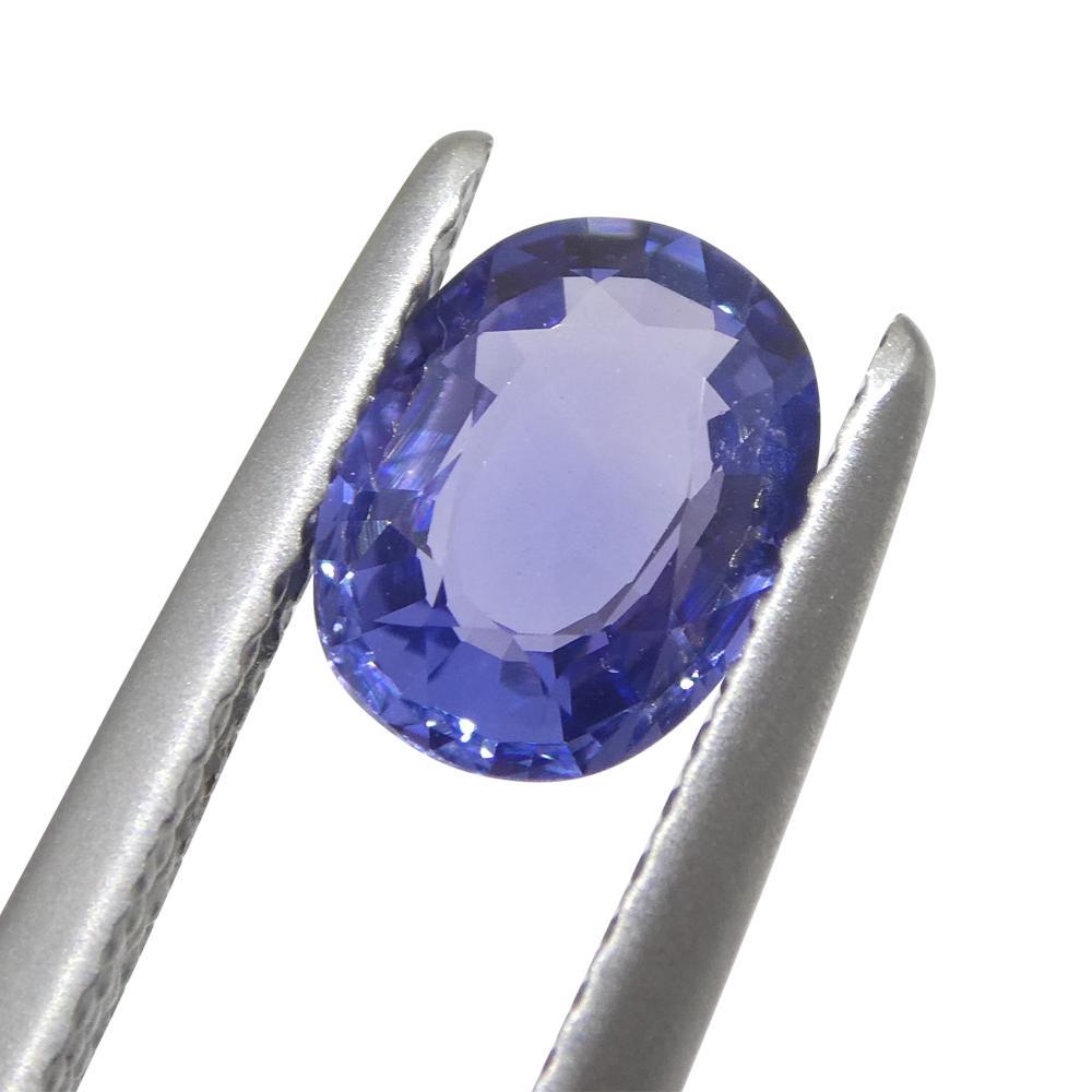 Women's or Men's 1.17ct Oval Blue Sapphire from East Africa, Unheated For Sale