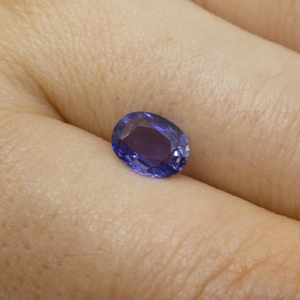 1.17ct Oval Blue Sapphire from East Africa, Unheated For Sale 1