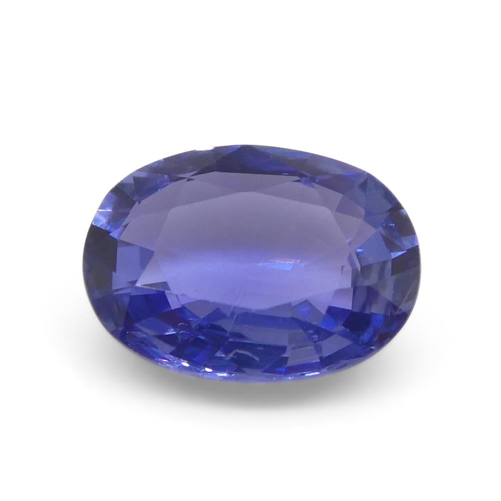 1.17ct Oval Blue Sapphire from East Africa, Unheated For Sale 2