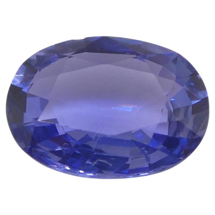 Saphir bleu ovale de 1,17 carat provenant d'Afrique de l'Est, non chauffé