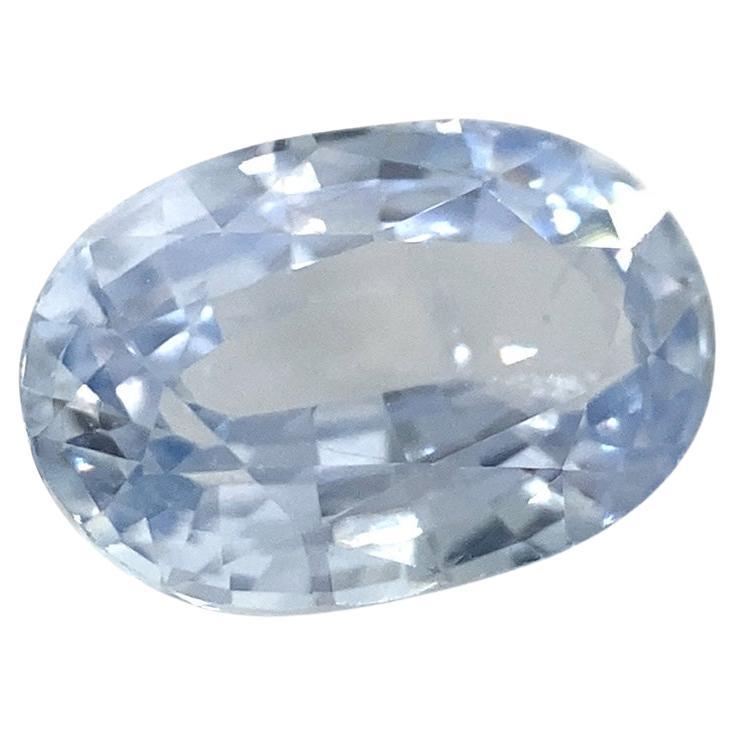 1.17ct Oval Icy Blue Sapphire from Sri Lanka Unheated For Sale