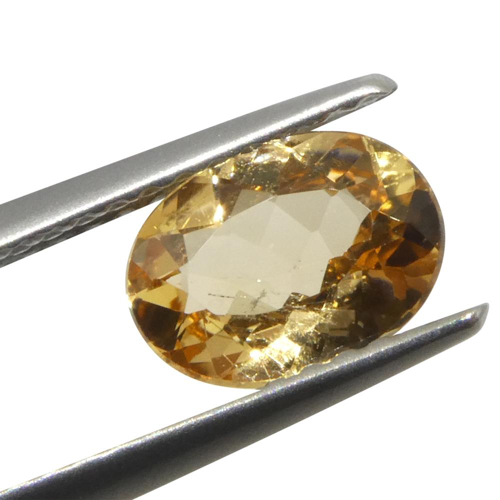 Brilliant Cut 1.17ct Oval Orange Imperial Topaz from Brazil Unheated For Sale