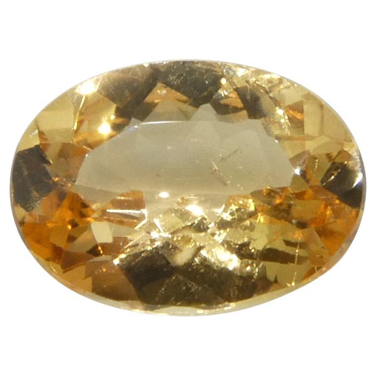 1.17ct Oval Orange Imperial Topaz from Brazil Unheated For Sale