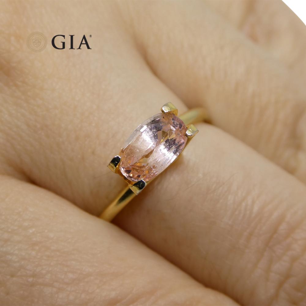 Brilliant Cut 1.17ct Oval Orangy Pink Padparadscha Sapphire GIA Certified Madagascar Unheated For Sale