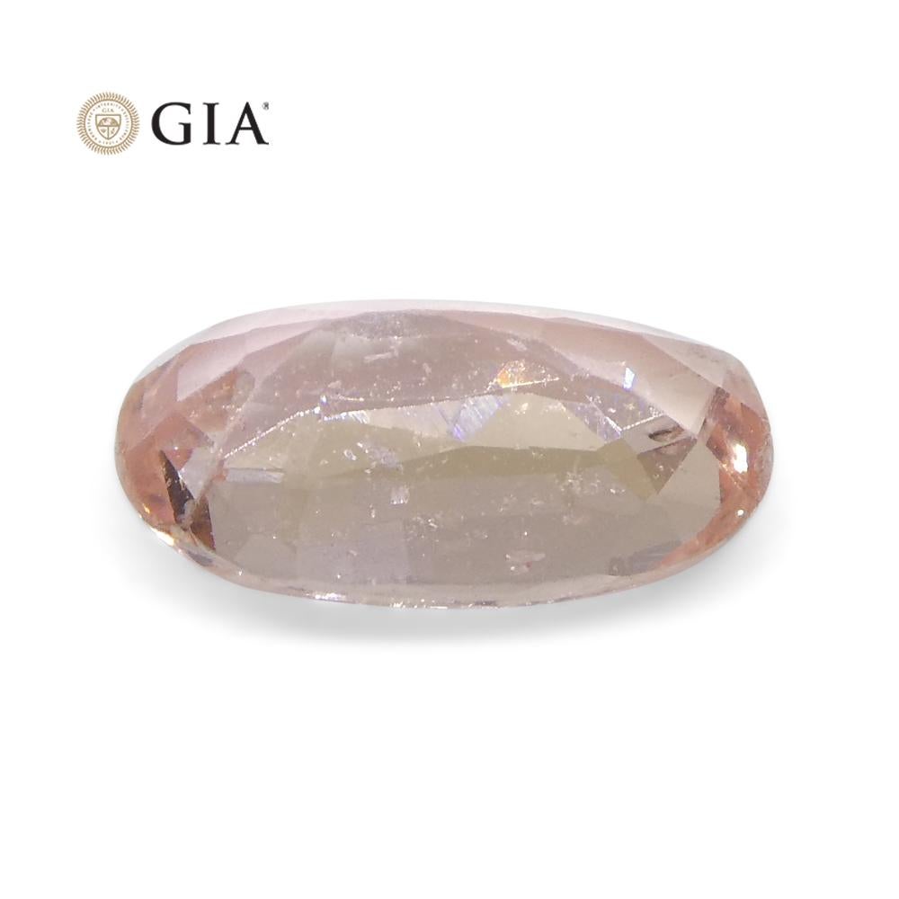 Women's or Men's 1.17ct Oval Orangy Pink Padparadscha Sapphire GIA Certified Madagascar Unheated For Sale