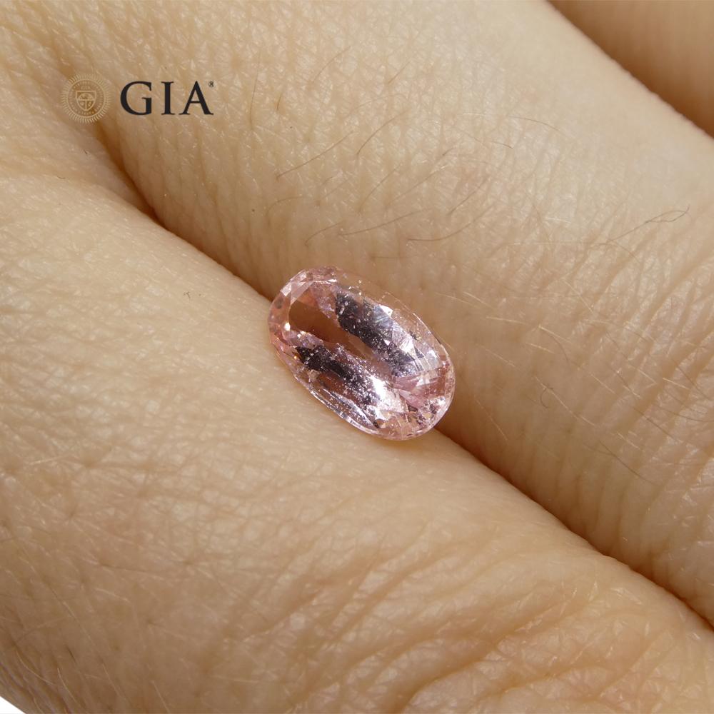 1.17ct Oval Orangy Pink Padparadscha Sapphire GIA Certified Madagascar Unheated For Sale 2