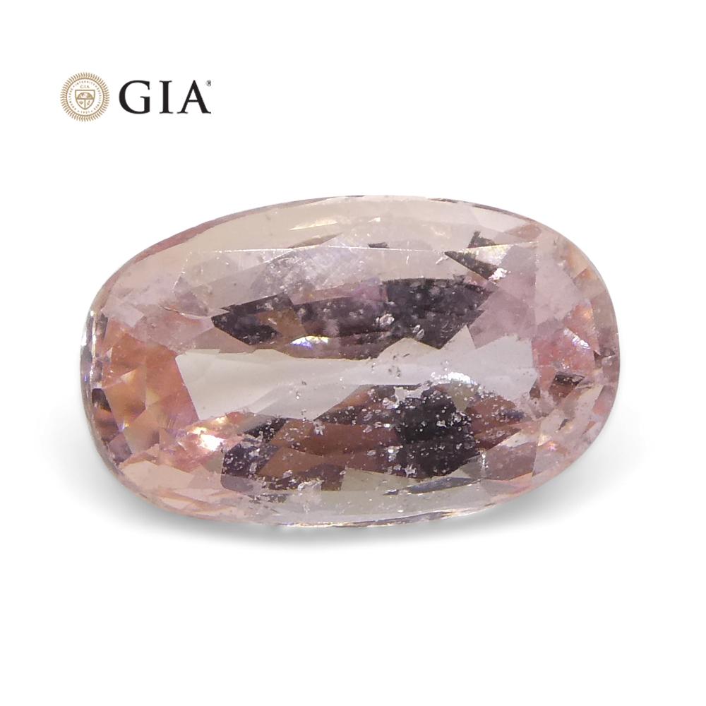 1.17ct Oval Orangy Pink Padparadscha Sapphire GIA Certified Madagascar Unheated For Sale 3