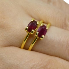 Paire de rubis rouges ovales de 1.17ct du Mozambique