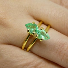 1.17ct Pair Pear Green Emerald from Colombia