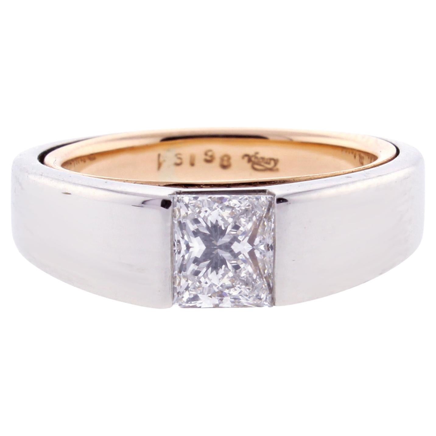 1.17ct Princess Cut Flush Mount Diamond Ring