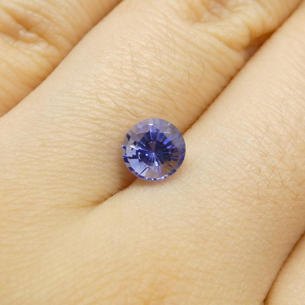1.17ct Round Brilliant Blue Sapphire from Sri Lanka For Sale 3