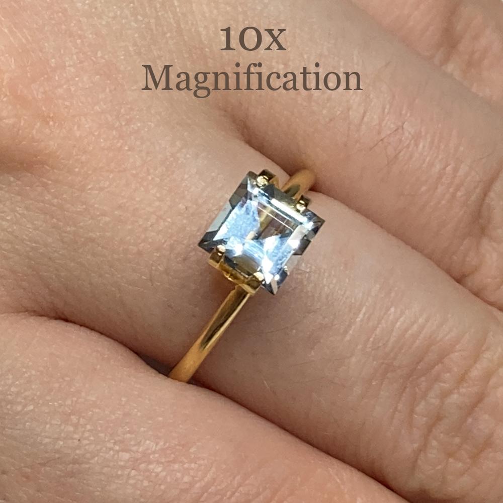 Description:

Gem Type: Aquamarine
Number of Stones: 1
Weight: 1.17 cts
Measurements: 6.41 x 6.43 x 4.28 mm
Shape: Square
Cutting Style Crown: Step Cut
Cutting Style Pavilion: Step Cut
Transparency: Transparent
Clarity: Very Very Slightly Included: