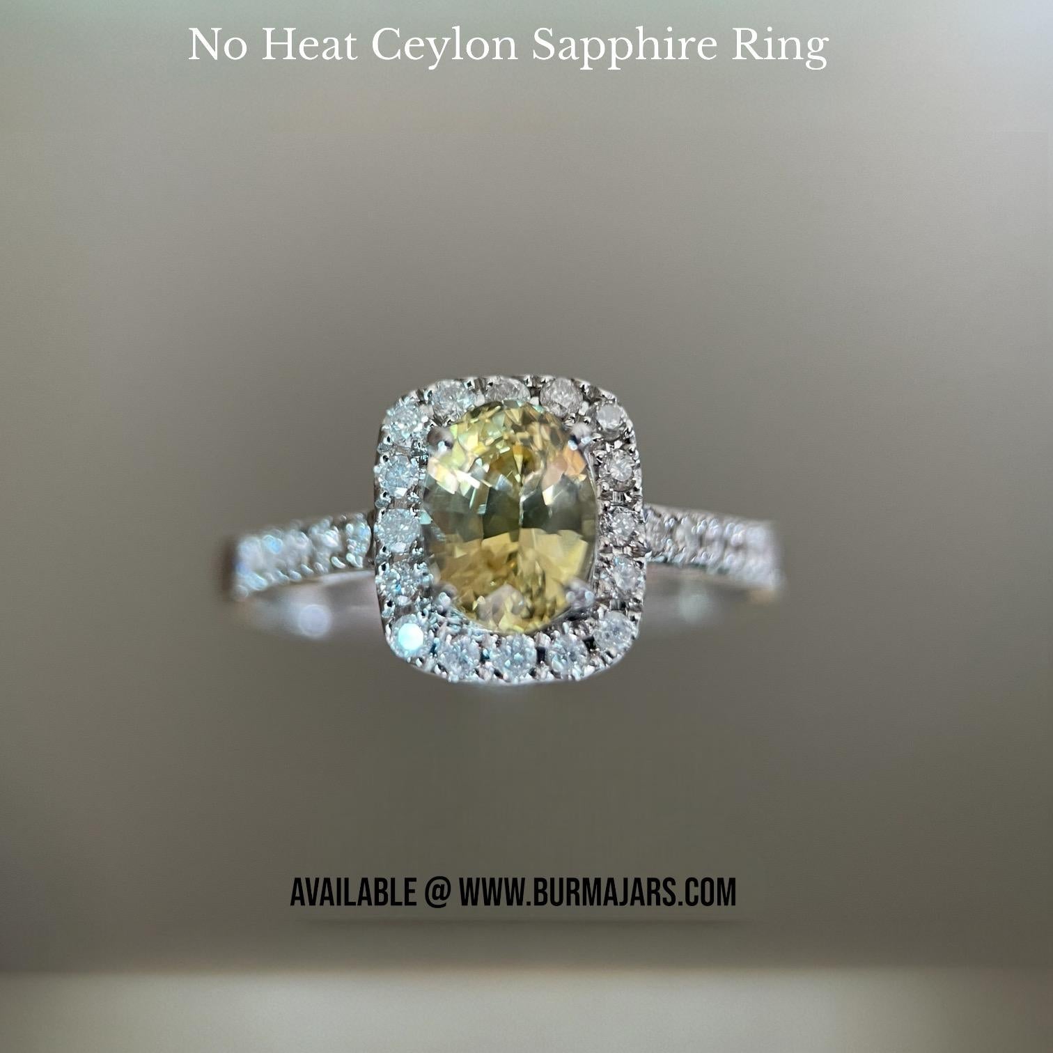 Anillo de zafiro amarillo de Ceilán de 1,17 ct con diamantes naturales, certificado por el IGI en venta 5