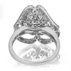 1.17cttw Prong set Round Diamond Ladies Cocktail Ring 14k White Gold