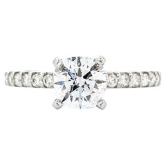 Anillo de compromiso de diamantes de 1,17 ctw en oro blanco