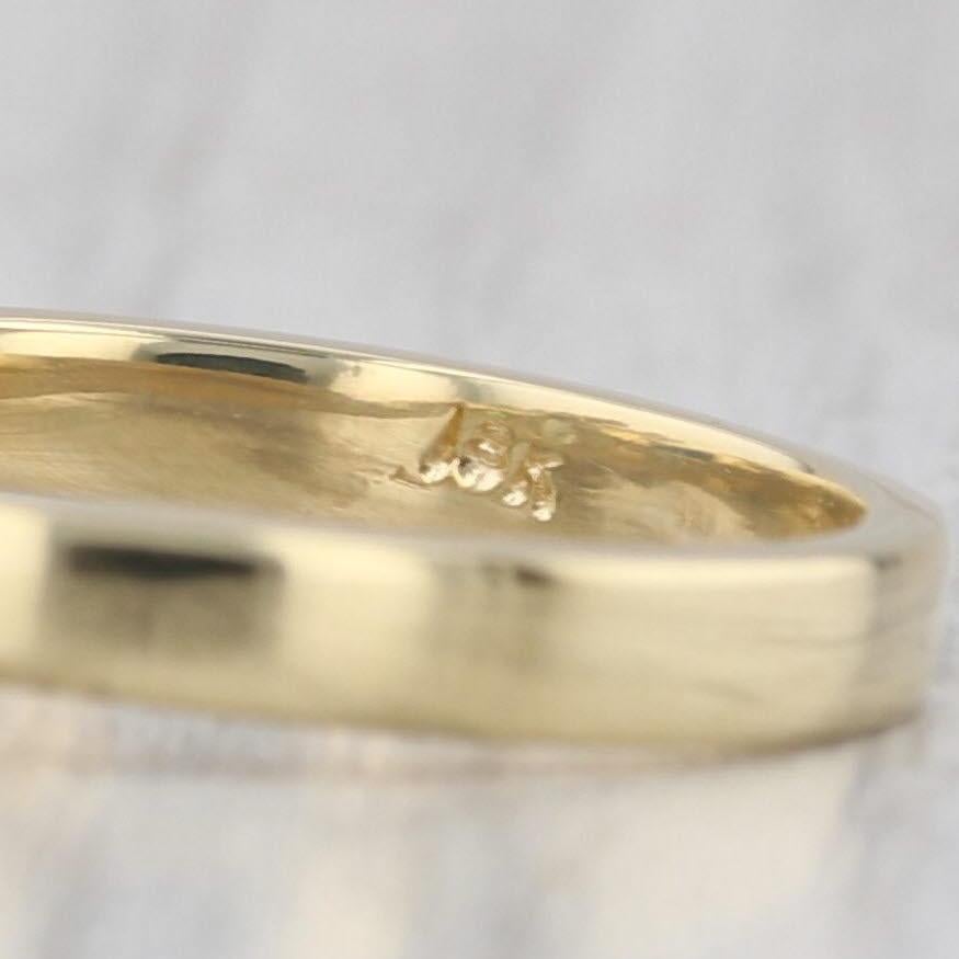 Anillo de compromiso de 3 piedras con granate verde y diamante de 1,17 ctw Oro amarillo de 18k Tamaño 7,75 en venta 2