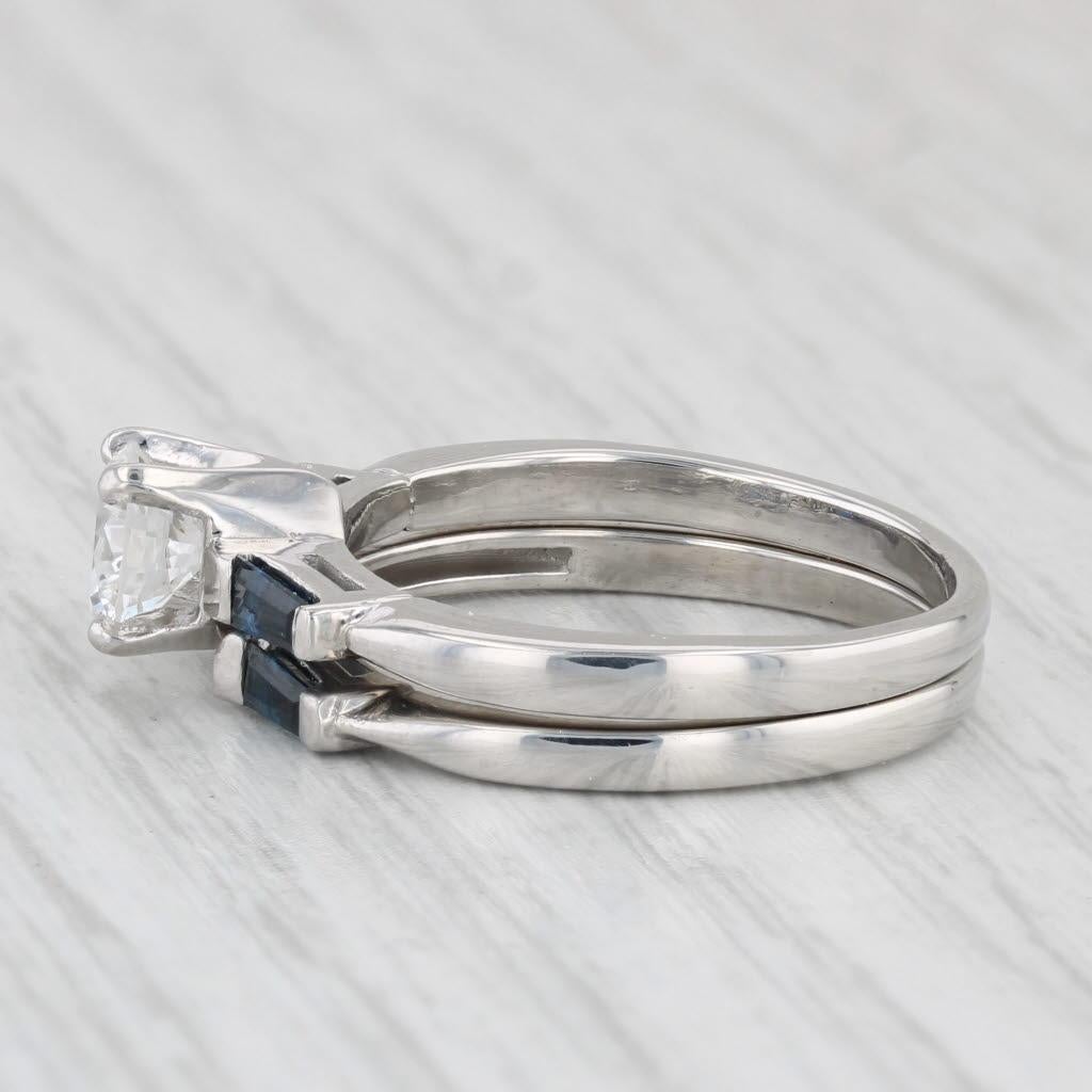 Women's 1.17ctw Round Diamond Engagement Ring Wedding Band Guard Platinum Size 7.5 GIA