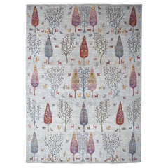 11'7"x14'8" Folk Art Willow and Cypress Tree Design Peshawar XL Oriental Rug